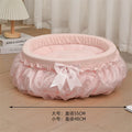 Luxury Ruffled Pet Bed with Satin Bow